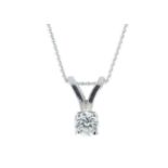 9ct White Gold Claw Set Diamond Pendant 0.10 Carats - Valued By GIE £1,625.00 - A beautiful round