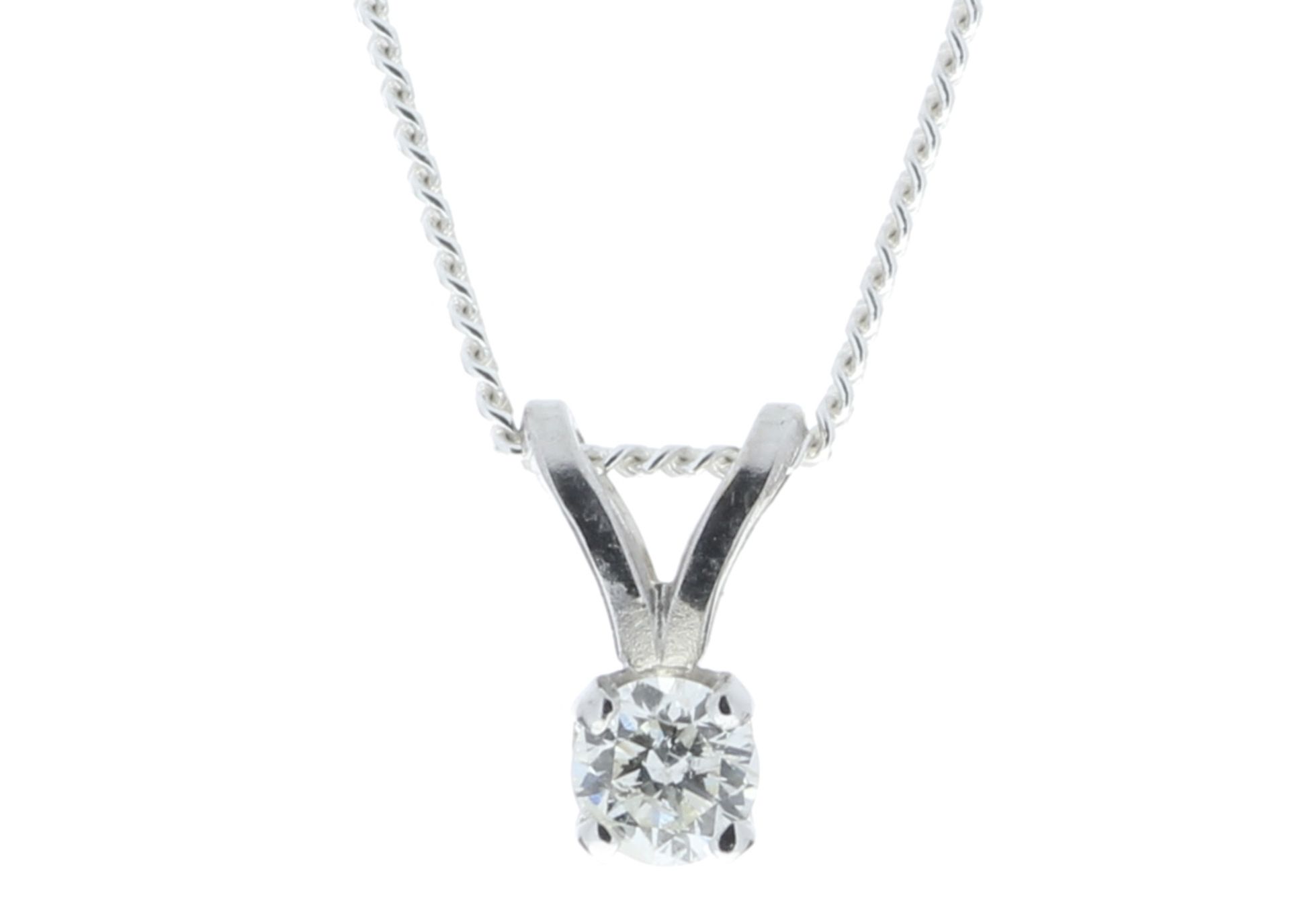 9ct White Gold Claw Set Diamond Pendant 0.10 Carats - Valued By GIE £1,625.00 - A beautiful round