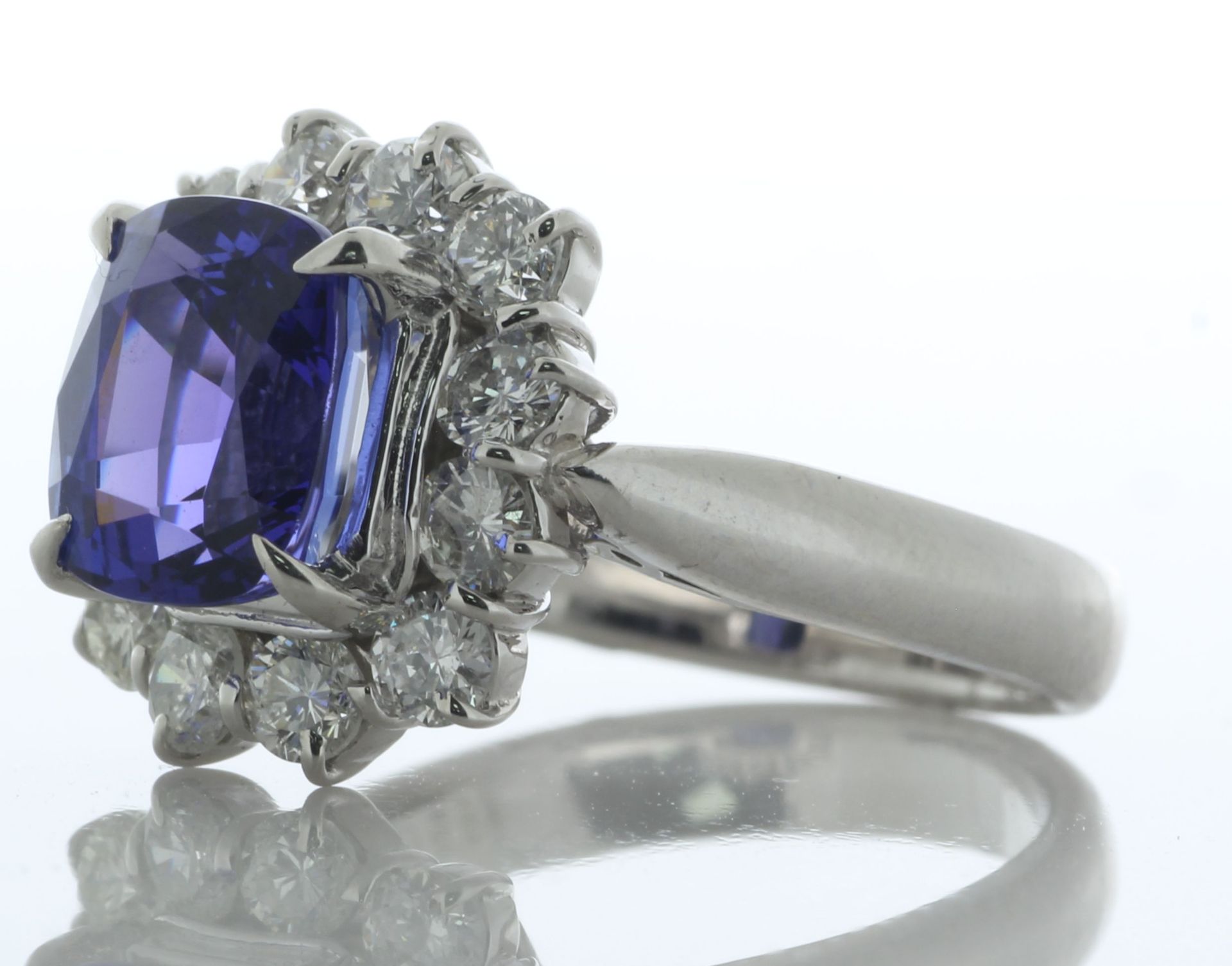 Platinum Tanzanite And Diamond Cluster Ring (T3.21) 1.21 Carats - Valued By IDI £19,575.00 - A - Image 2 of 5