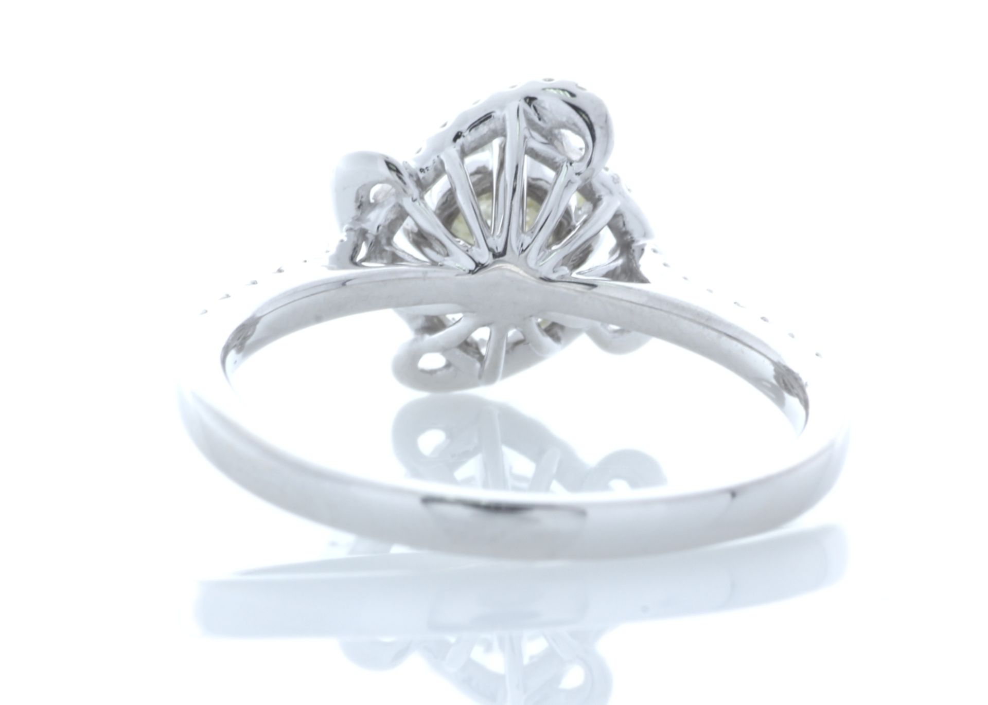 18ct White Gold Halo Set Ring 0.96 Carats - Valued By IDI £15,660.00 - One natural round brilliant - Image 3 of 5