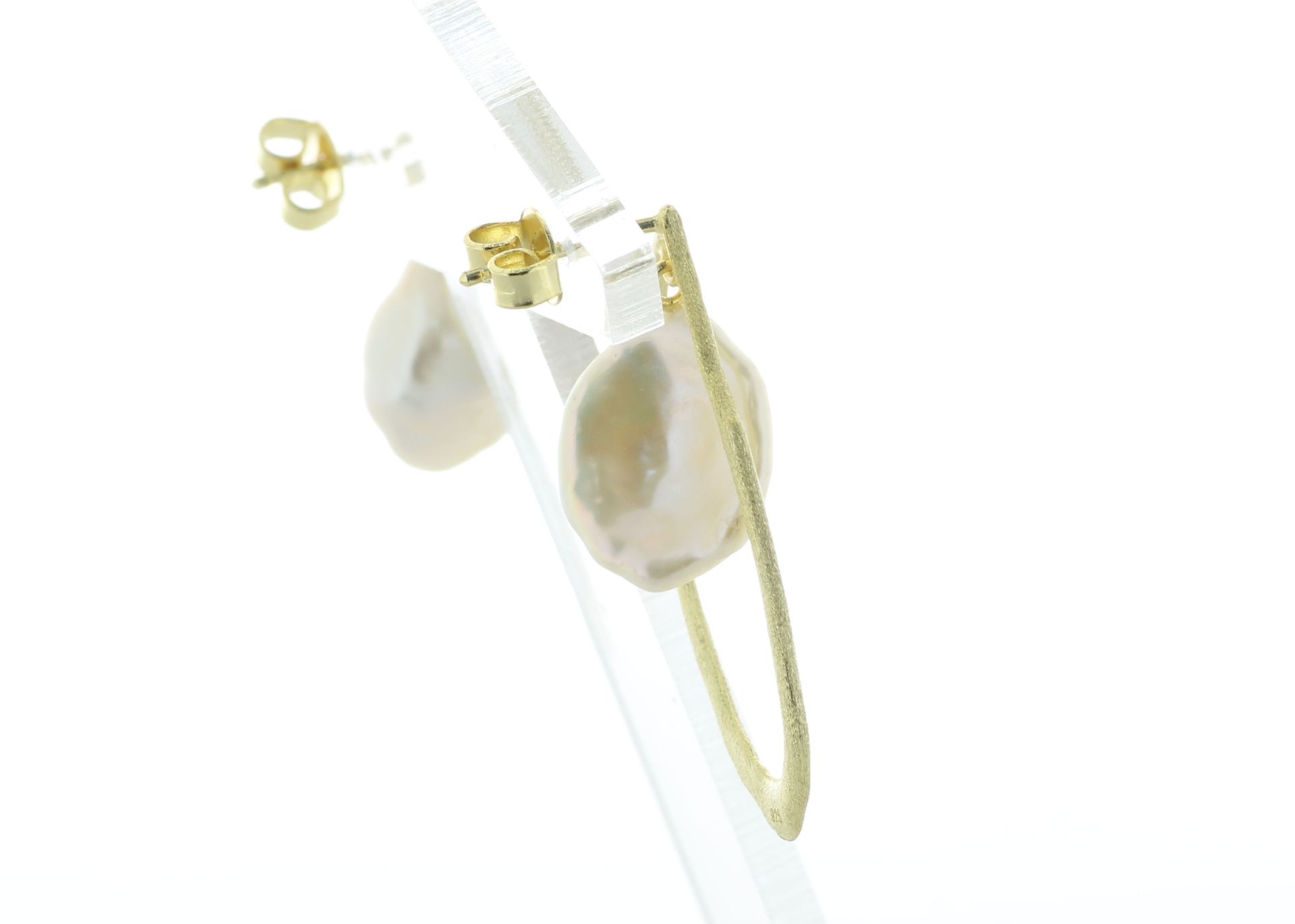 Gold Plated Silver Freshwater Cultured Pearl Earrings - Valued By AGI £315.00 - Gold plated silver - Image 2 of 5