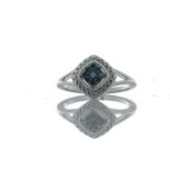 9ct White Gold Diamond Ring 0.15 Carats - Valued By GIE £3,475.00 - Nine Round brilliant blue