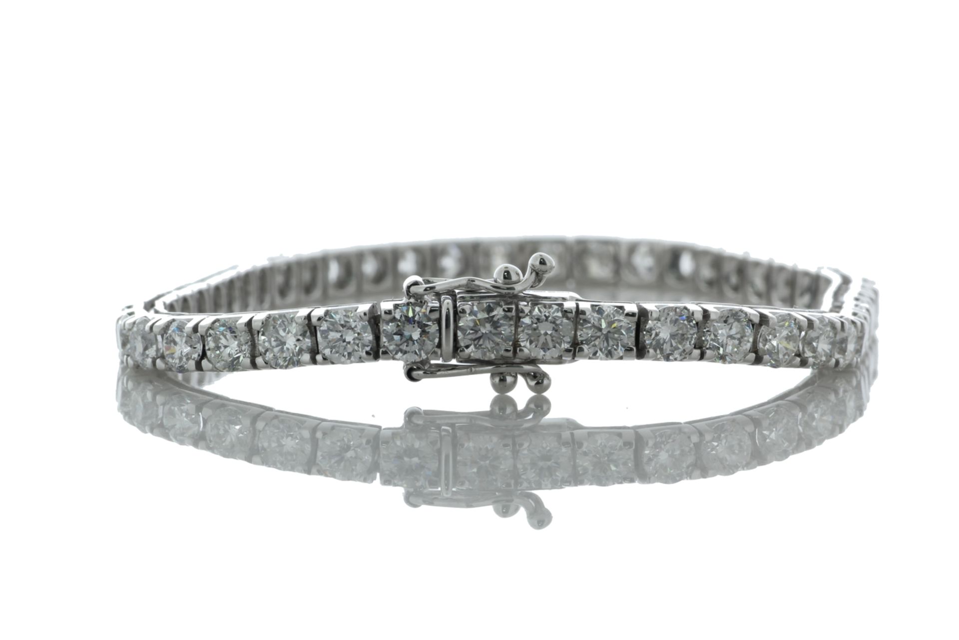 18ct White Gold Tennis Diamond Bracelet 8.65 Carats - Valued By IDI £46,110.00 - Forty six round - Image 3 of 4
