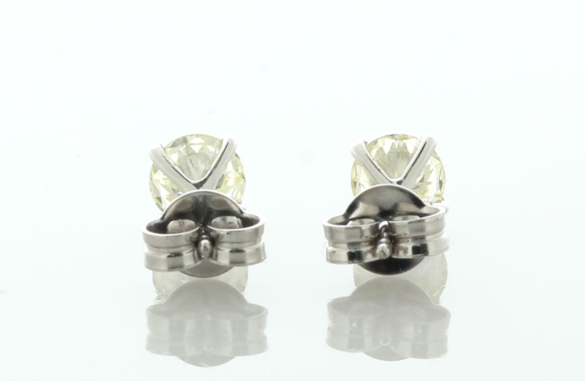 18ct White Gold Single Stone Diamond Earring 1.06 Carats - Valued By IDI £7,200.00 - Two round - Image 3 of 4