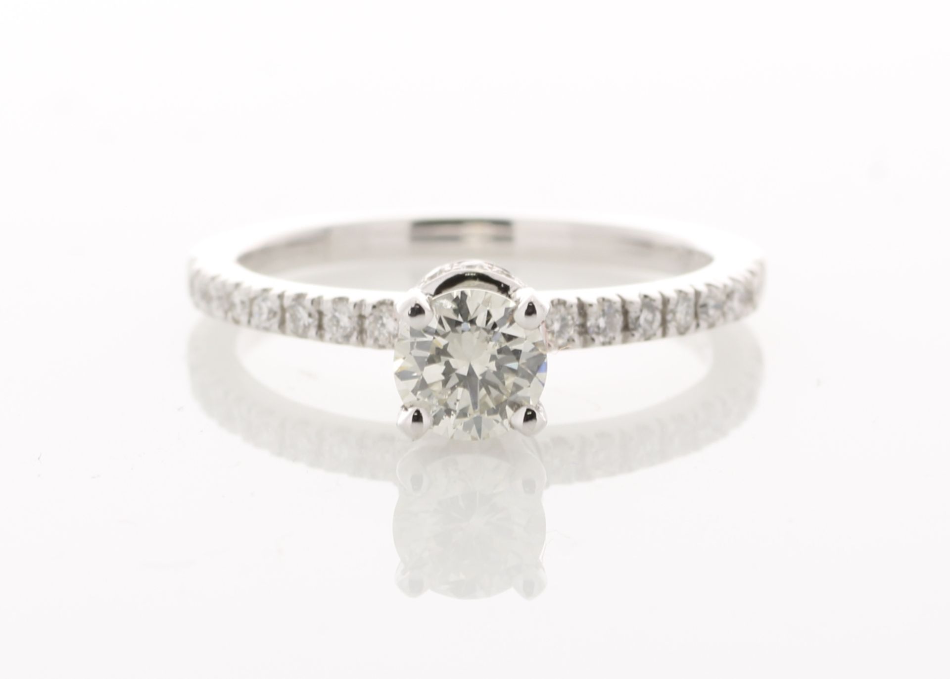 18ct White Gold Diamond Ring 0.73 Carats - Valued By IDI £6,205.00 - One natural round brilliant cut