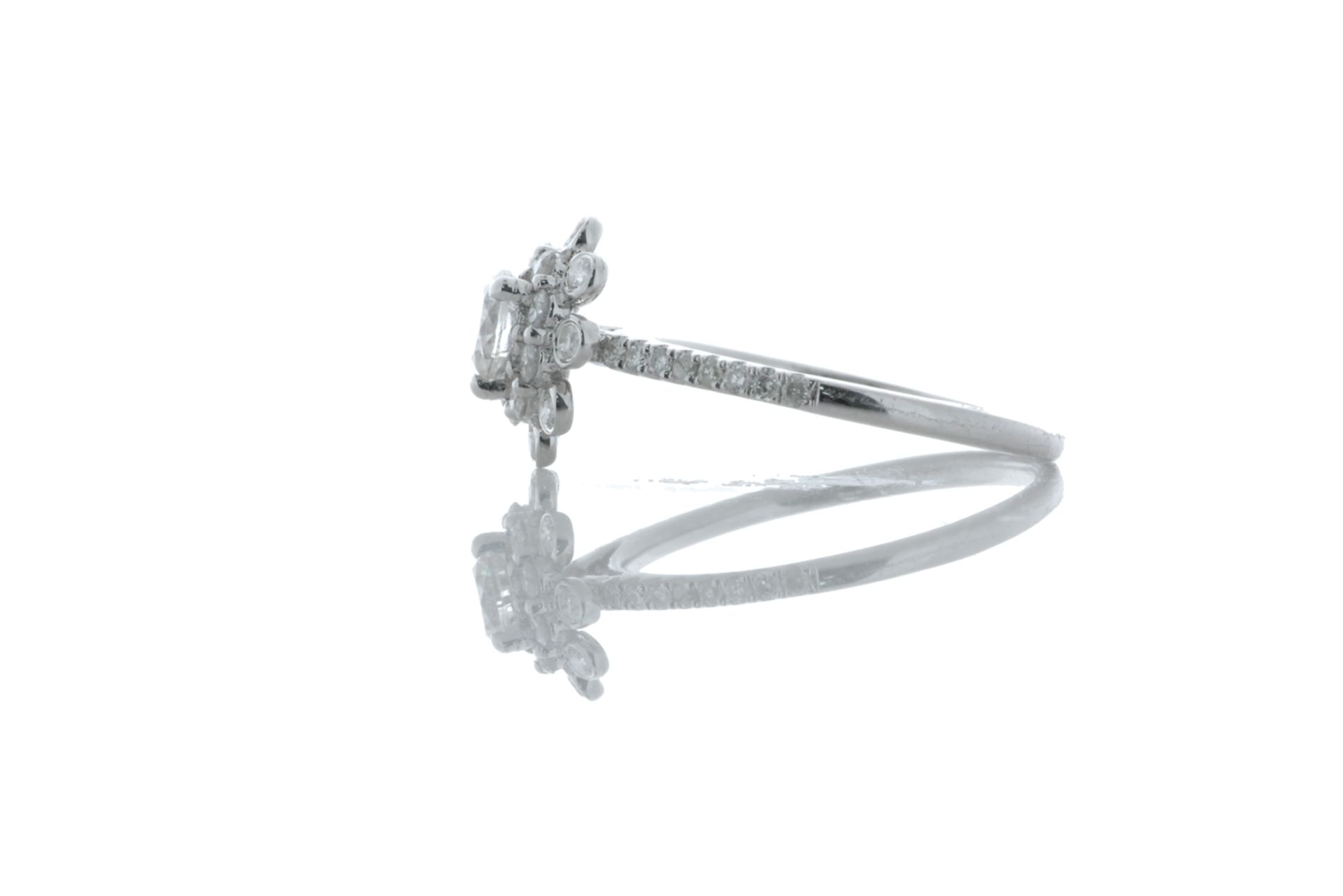 18ct White Gold Flower Halo Diamond Ring 0.76 Carats - Valued By GIE £6,415.00 - One natural round - Image 2 of 5