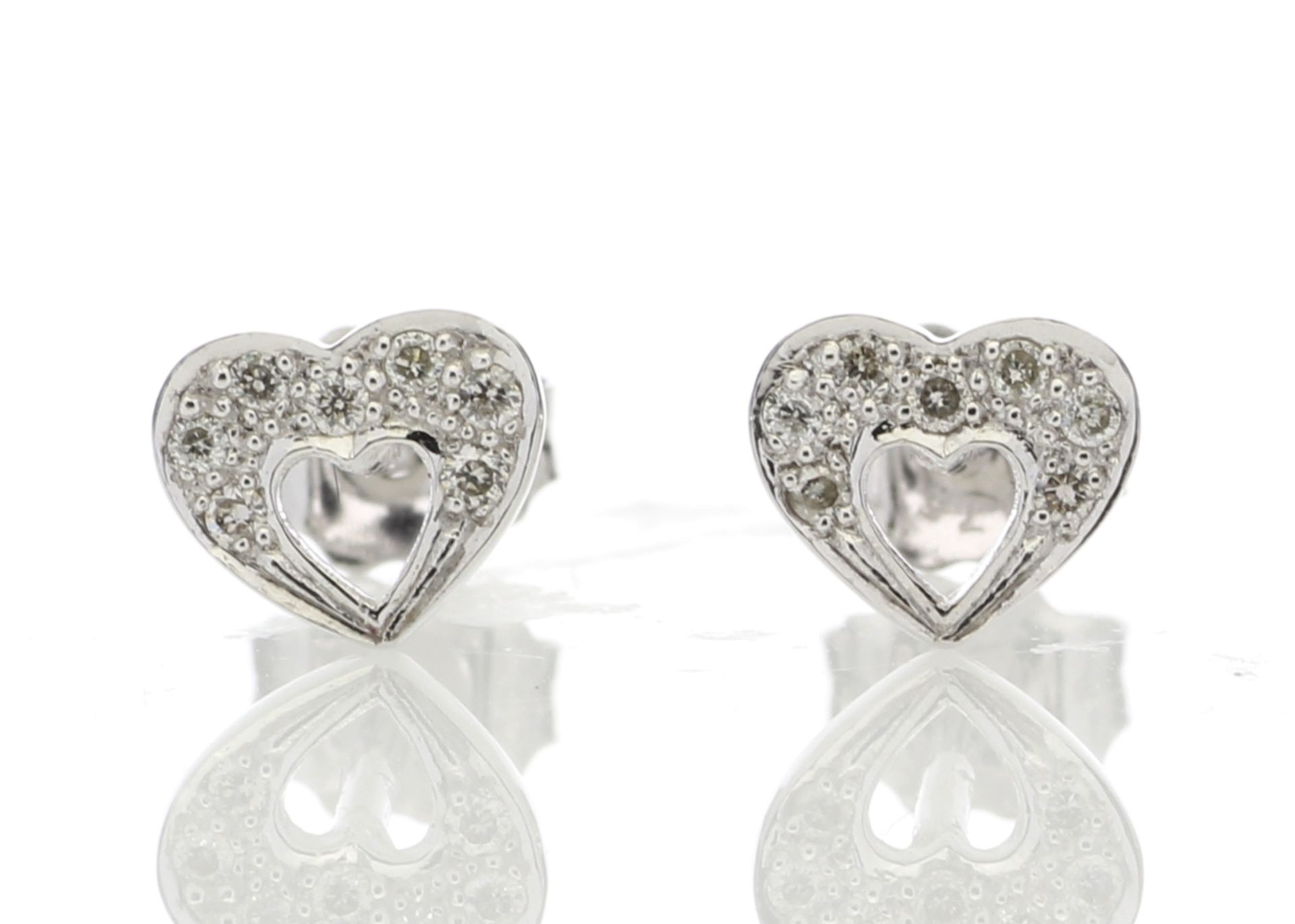 9ct White Gold Fancy Cluster Diamond Earrings - Valued By IDI £1,855.00 - Seven round brilliant
