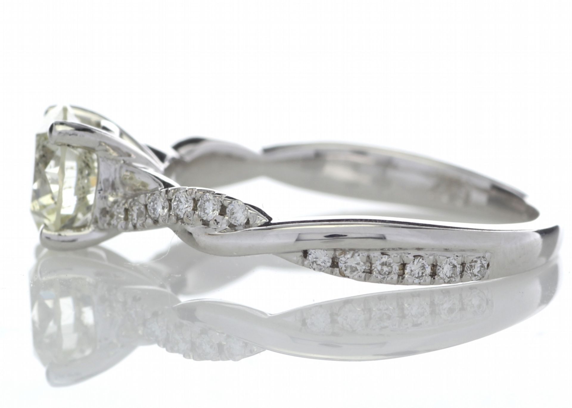 18ct White Gold Diamond Ring With Waved Stone Set Shoulders 1.22 Carats - Valued By GIE £27,950.00 - - Image 3 of 6