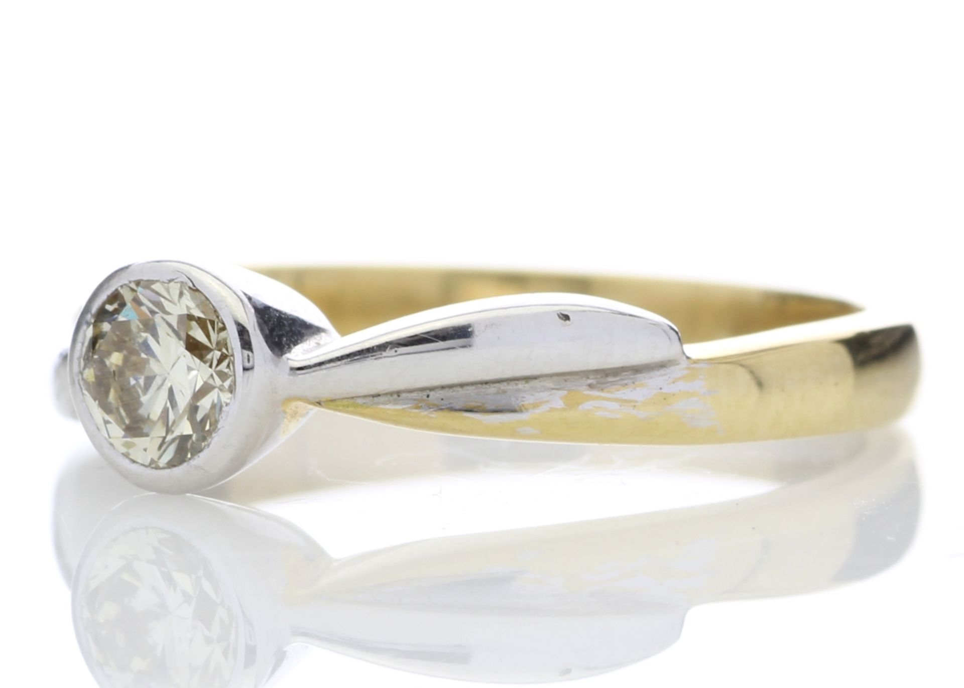 18ct Single Stone Rub Over Set Diamond Ring 0.45 Carats - Valued By GIE £8,895.00 - One natural - Image 2 of 5