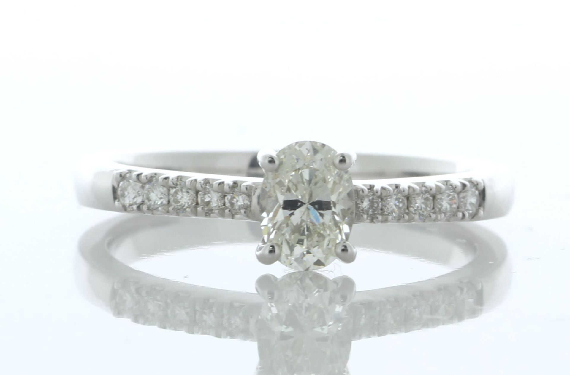 18ct White Gold Oval Cut Diamond Ring (0.37) 0.65 Carats - Valued By IDI £7,180.00 - A stunning oval
