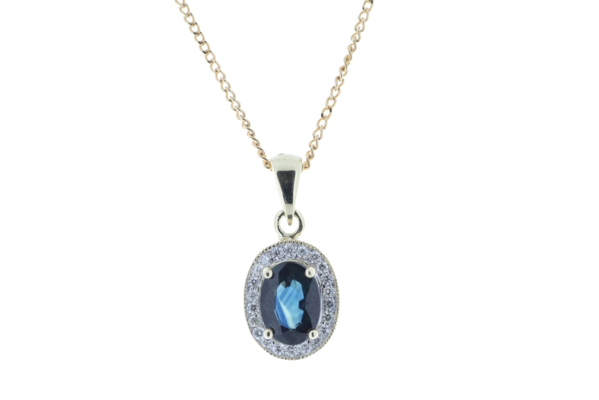 9ct Yellow Gold Diamond And Sapphire Pendant 0.11 Carats - Valued By IDI £5,045.00 - This is a