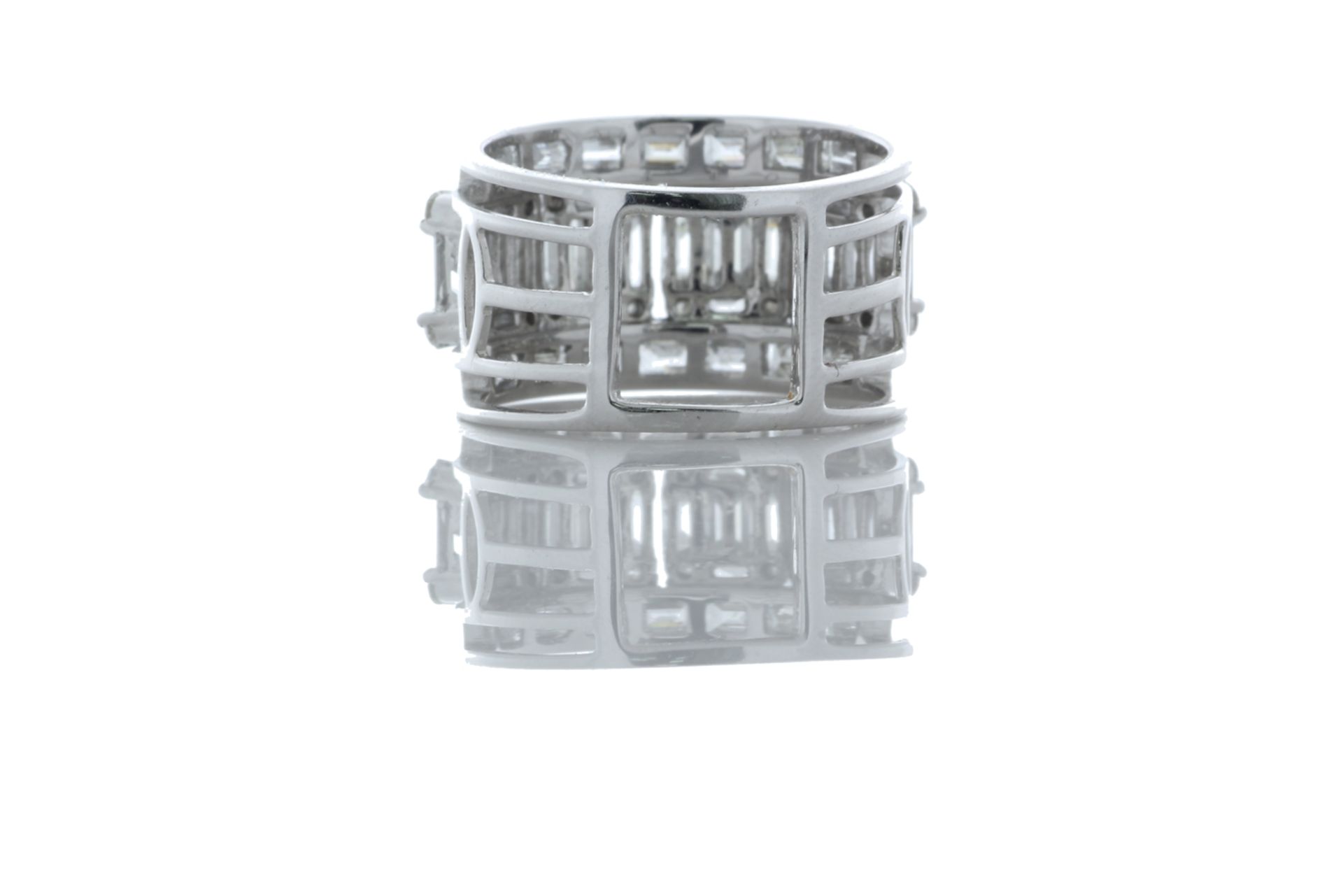 18ct White Gold Emerald Cut Eternity Diamond Ring 2.80 Carats - Valued By GIE £17,110.00 - This - Image 2 of 5