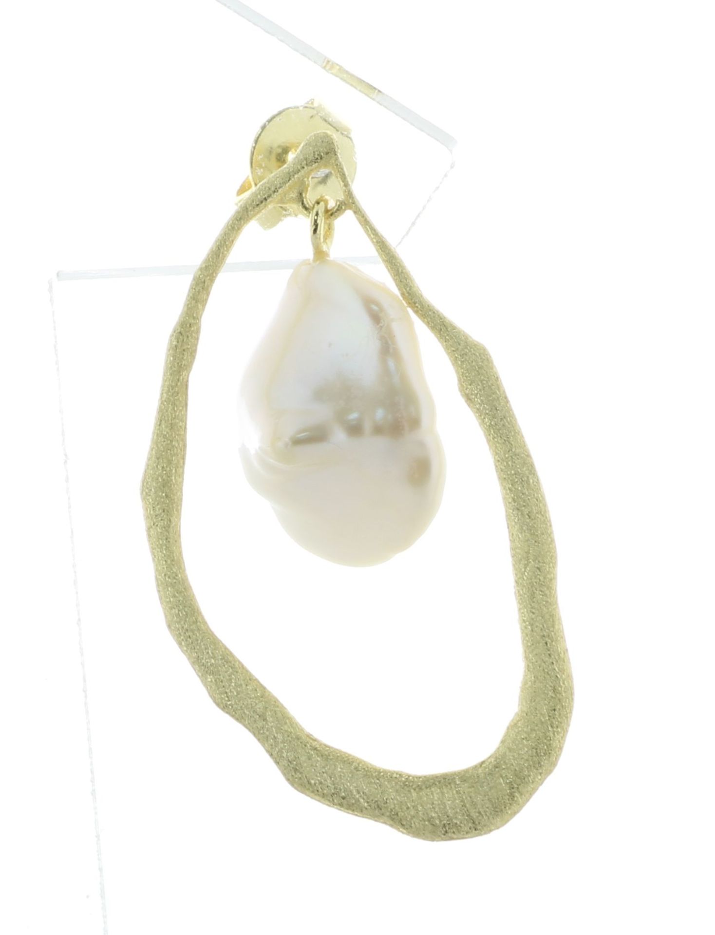 Gold Plated Silver Freshwater Cultured Pearl Earrings - Valued By AGI £315.00 - Gold plated silver - Image 4 of 5