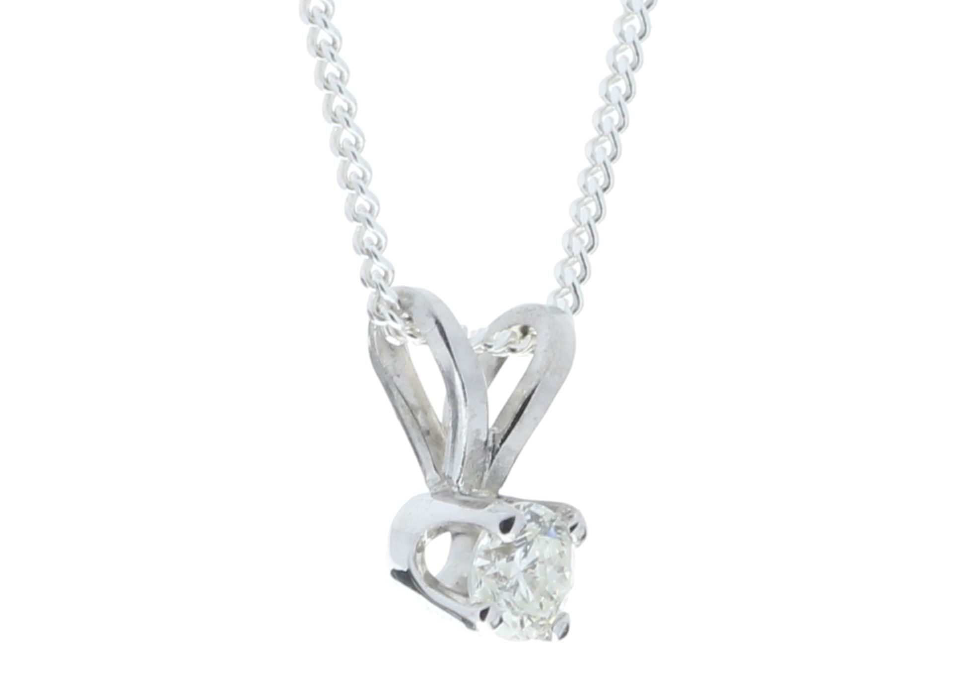9ct White Gold Claw Set Diamond Pendant 0.10 Carats - Valued By GIE £1,625.00 - A beautiful round - Image 2 of 6