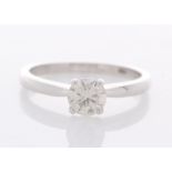 18ct White Gold Prong Set Diamond Ring 0.57 Carats - Valued By GIE £6,320.00 - A beautiful round