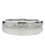 9ct White Gold Channel Set Half Eternity Diamond Ring 0.50 Carats - Valued By GIE £4,695.00 - Ten