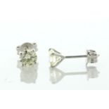 18ct White Gold Single Stone Diamond Earring 1.06 Carats - Valued By IDI £7,200.00 - Two round