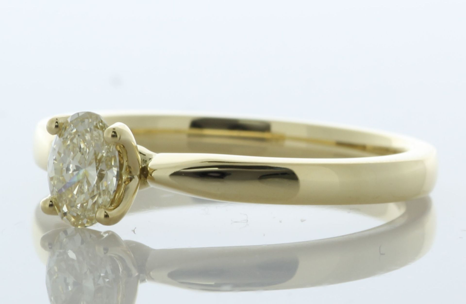 18ct Yellow Gold Single Stone Oval Cut Diamond Ring 0.42 Carats - Valued By IDI £5,685.00 - An - Image 2 of 5
