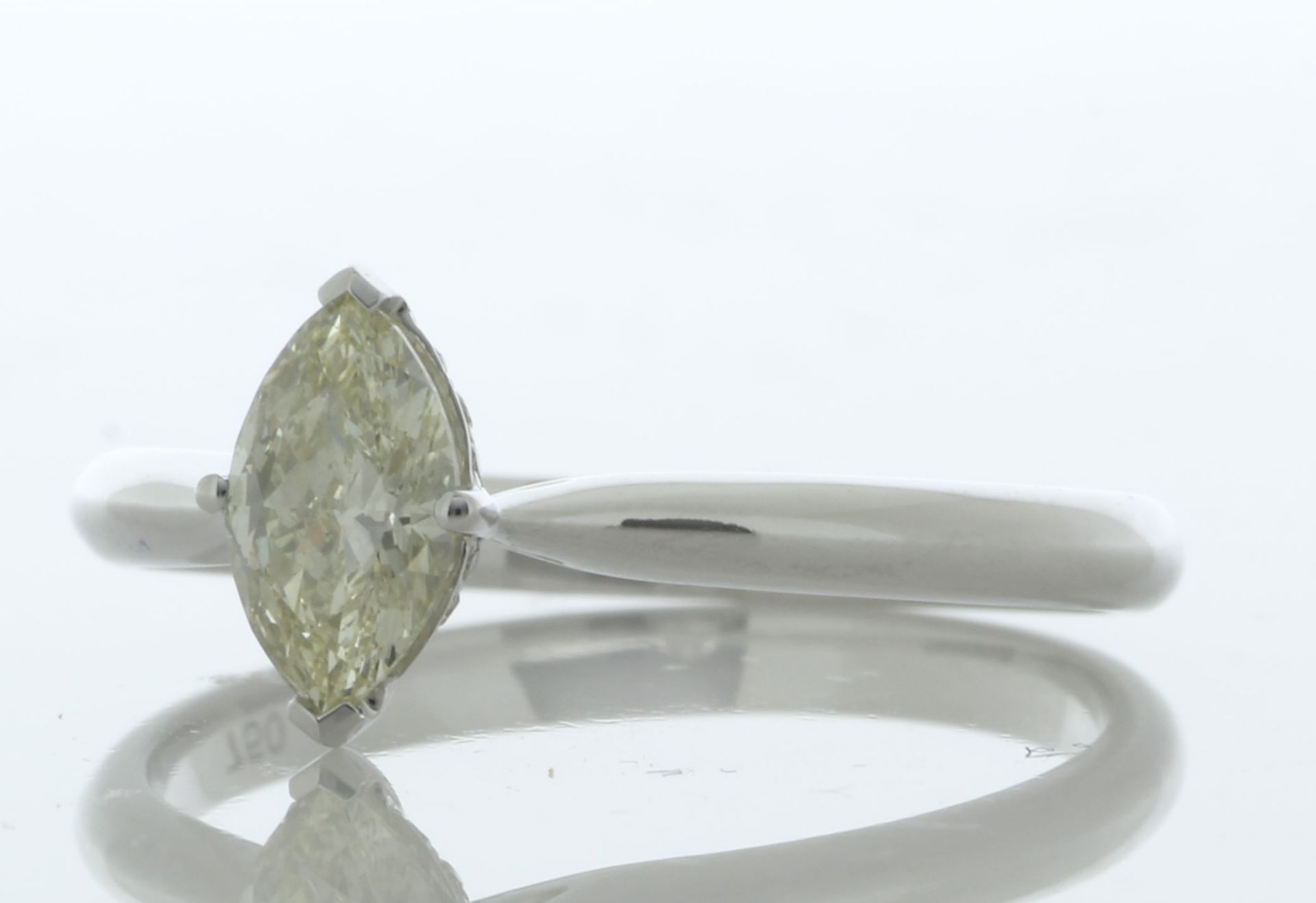 18ct White Gold Single Stone Marquise Cut Diamond Ring (0.52) 0.56 Carats - Valued By GIE £7,840. - Image 2 of 5