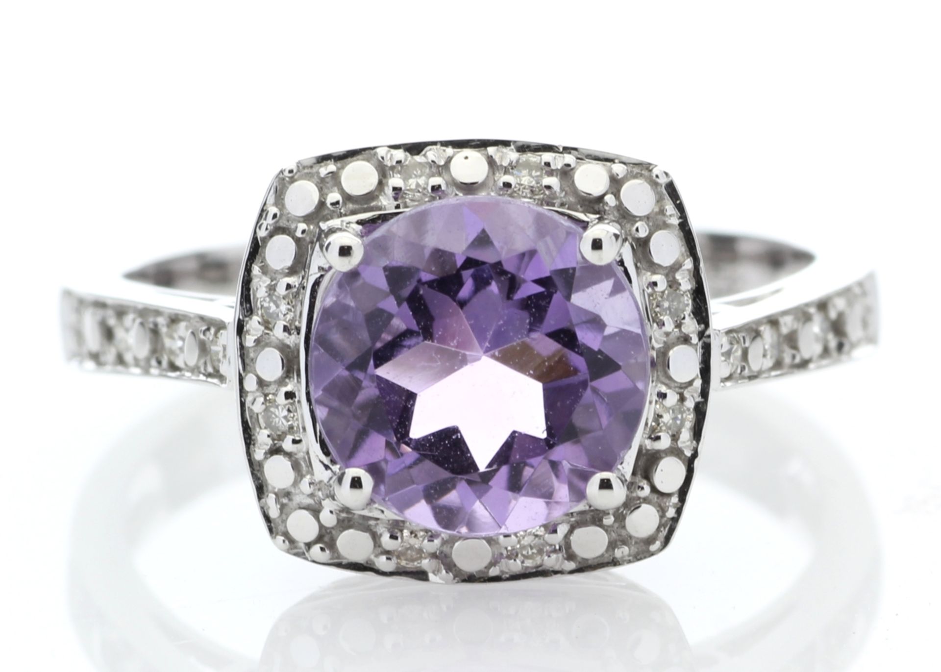 9ct White Gold Amethyst Diamond Ring - Valued By IDI £2,725.00 - This exquisite piece, comes with - Image 5 of 6