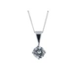 18ct White Gold Wire Set Diamond Pendant 0.80 Carats - Valued By AGI £13,455.00 - One round