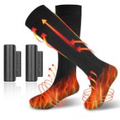 RRP £27.56 Men's Women's Heated Socks with 3 Heating Settings Winter Foot Warming Socks
