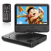 RRP £48.39 WONNIE 9.5" Portable DVD Player with 7" HD Swivel Screen for Kids and Car