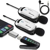 RRP £136.99 Alvoxcon Wireless lavalier Microphone for iPhone &