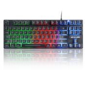 RRP £33.35 Wired 87keys Gaming Keyboard Mechanical Feeling RGB
