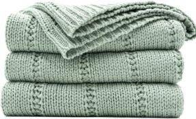 RRP £49.07 RECYCO Cable Knit Throw Blanket for Sofa Chair Couch Bed