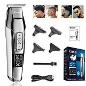 RRP £32.76 KEMEI Men's LCD Display Baldheaded Hair Clipper Professional