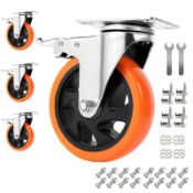 RRP £38.46 RRIUTO Furniture Castor Wheels with Brakes