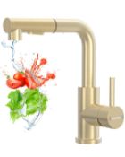 RRP £43.91 DAYONE Gold Kitchen Taps with Pull Out Spray