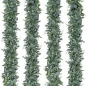 RRP £26.25 LOMOHOO Artificial Eucalyptus Garland 4Pack Faux Eucalyptus