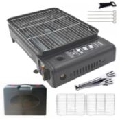 RRP £57.07 Portable Gas BBQ Camping Grill Set with 2 Grill nets - Portable Barbecues Stove