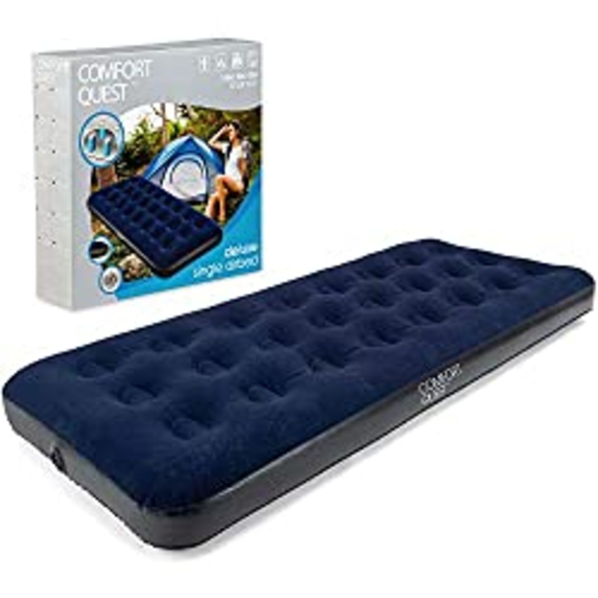 RRP £20.54 Comfort Quest Single 449755 Inflatable Blow Up Camping Mattress Guest Air Bed - Image 2 of 3