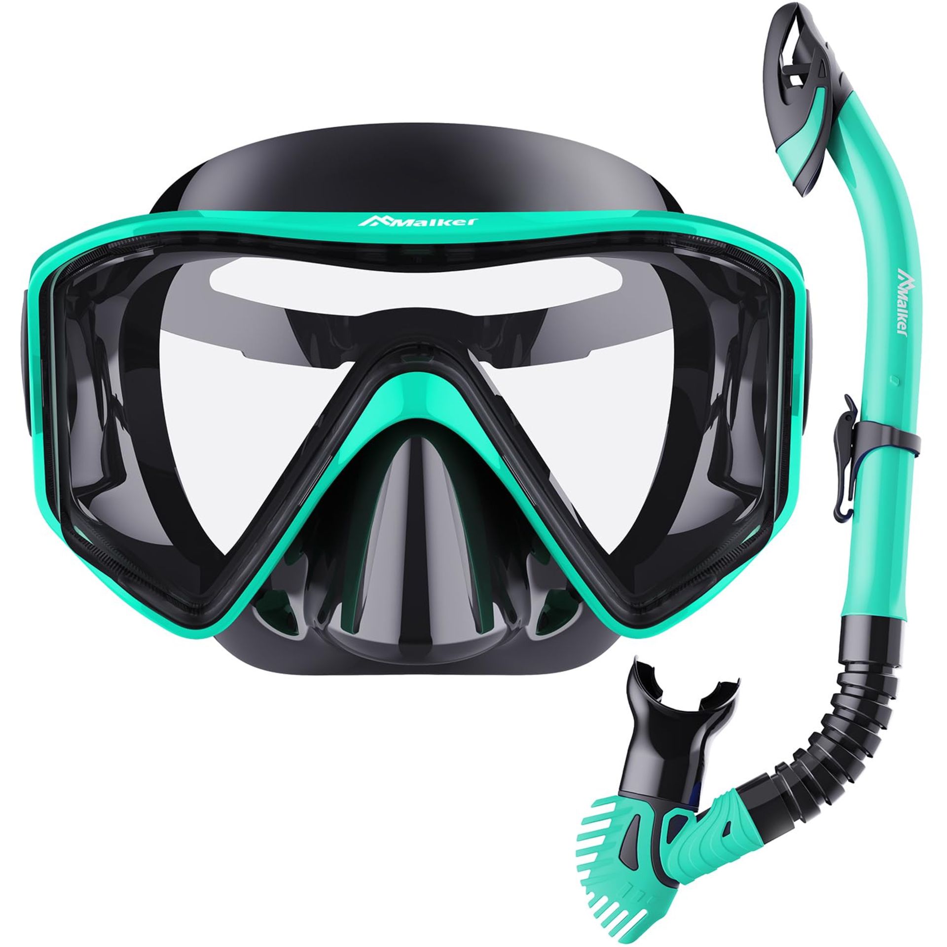RRP £35.43 Malker Snorkel Mask Adult Dry Snorkel Set Anti-Fog
