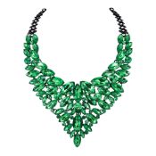 RRP £22.82 Ever Faith Emerald Green Rhinestone Chunky Collar Necklace