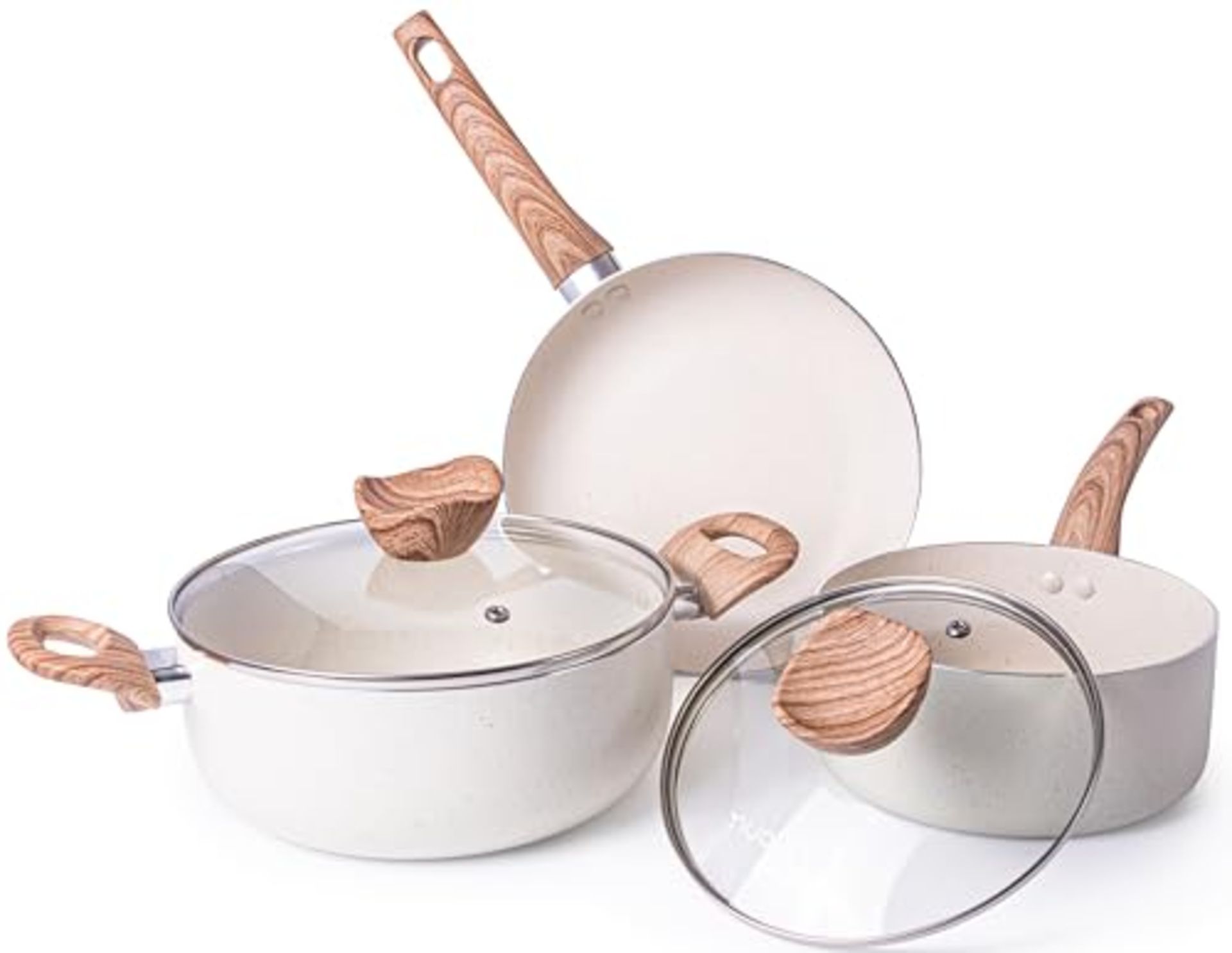 RRP £45.65 Non Stick Pots and Pans Set Induction Hob Pots - Image 2 of 3