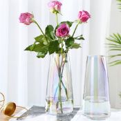 RRP £19.69 Lyellfe 2 Pack Flower Glass Vase