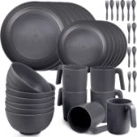 RRP £35.44 36pcs Unbreakable Dinnerware Sets for 6 People