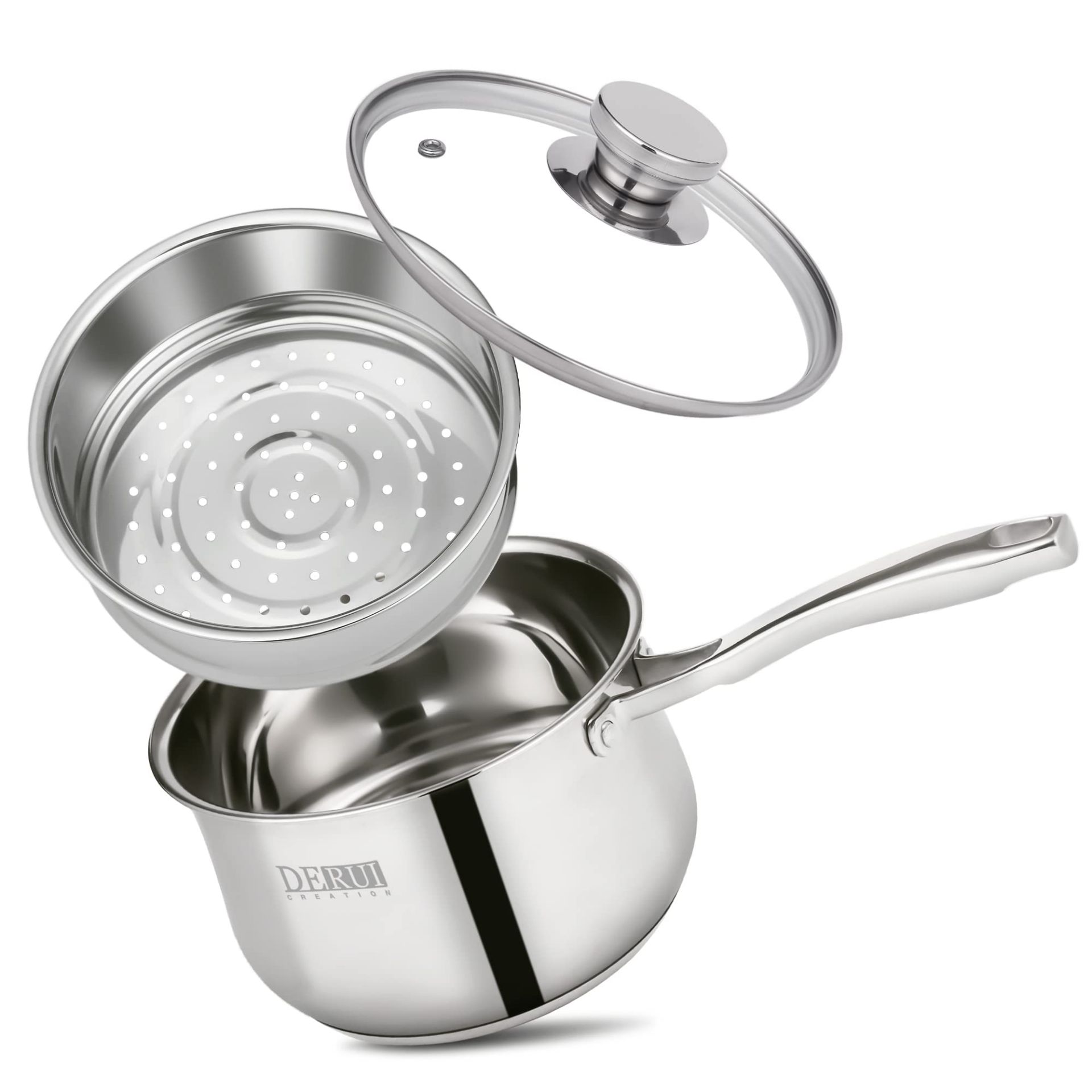 RRP £37.66 DERUI CREATION Stainless Steel Saucepan 16cm | 1.5