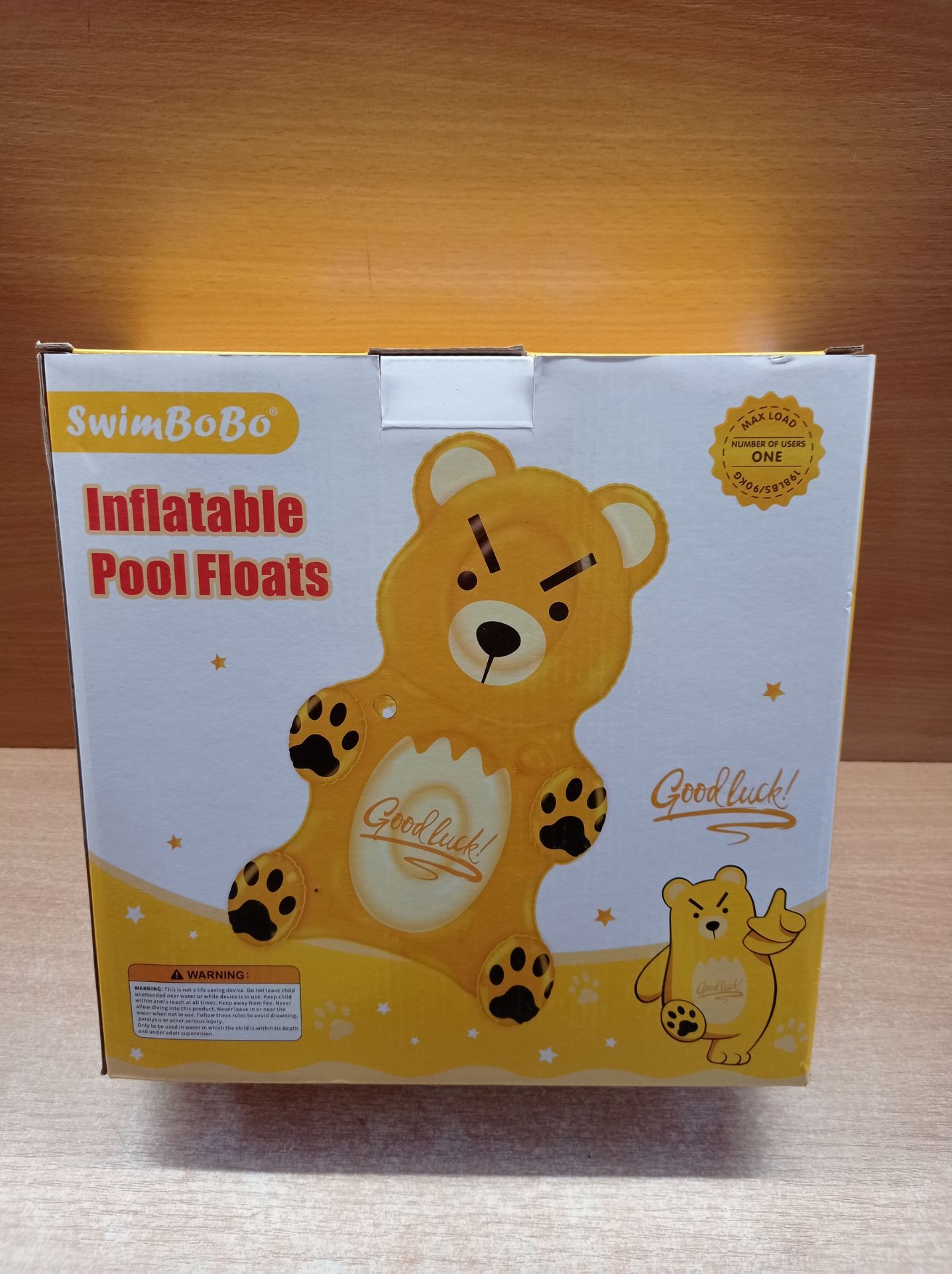 RRP £27.40 Swimbobo Giant Inflatable Pool FLoat Angry Bear Summer - Image 2 of 2