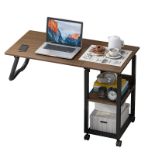 RRP £89.20 Overbed Table with Wheels & Liftable Top