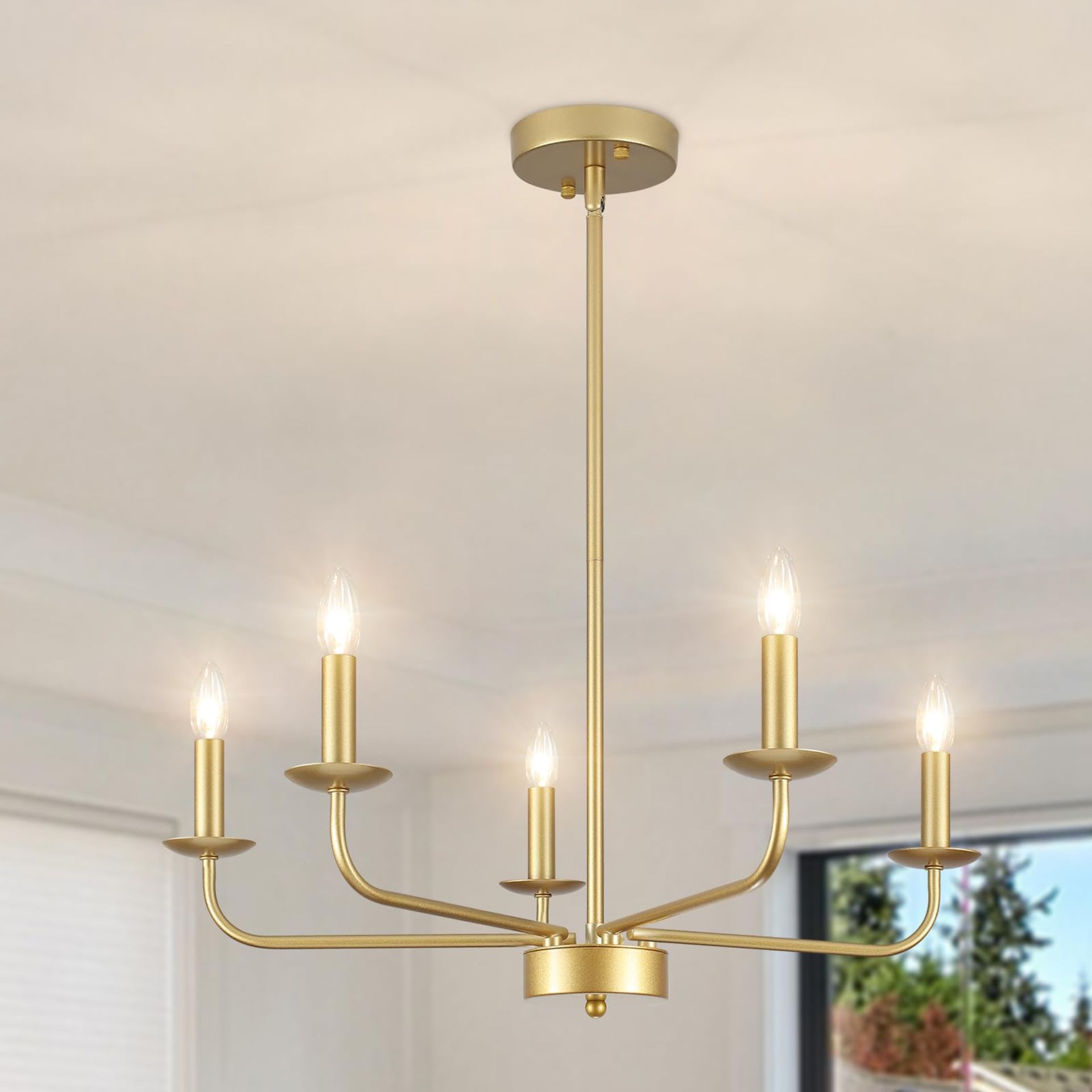 RRP £68.90 QAREHL Gold Chandeliers Ceiling Light 6 Light Pendant Lighting Ceiling