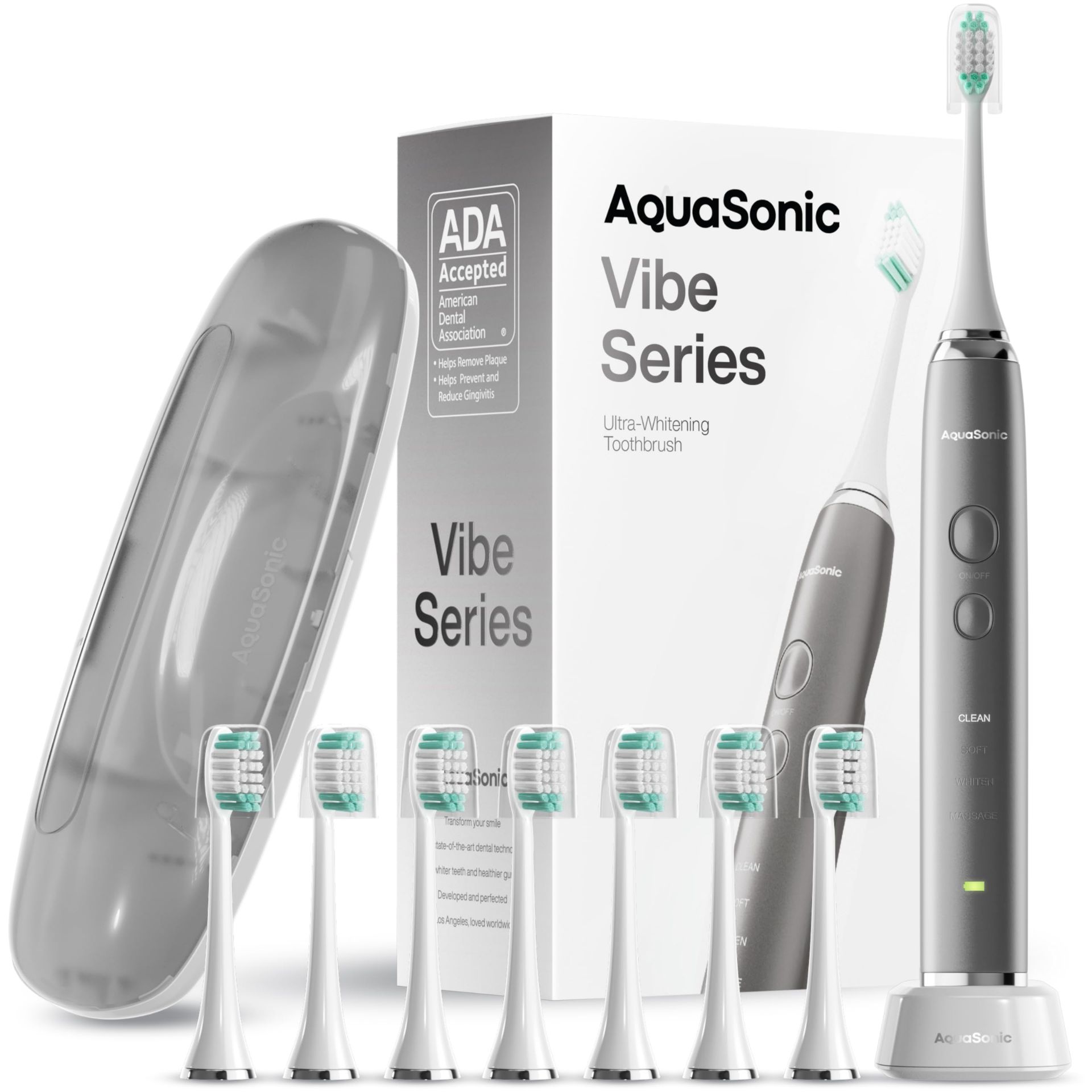RRP £39.46 Aquasonic Vibe Series Ultra Whitening Toothbrush ADA