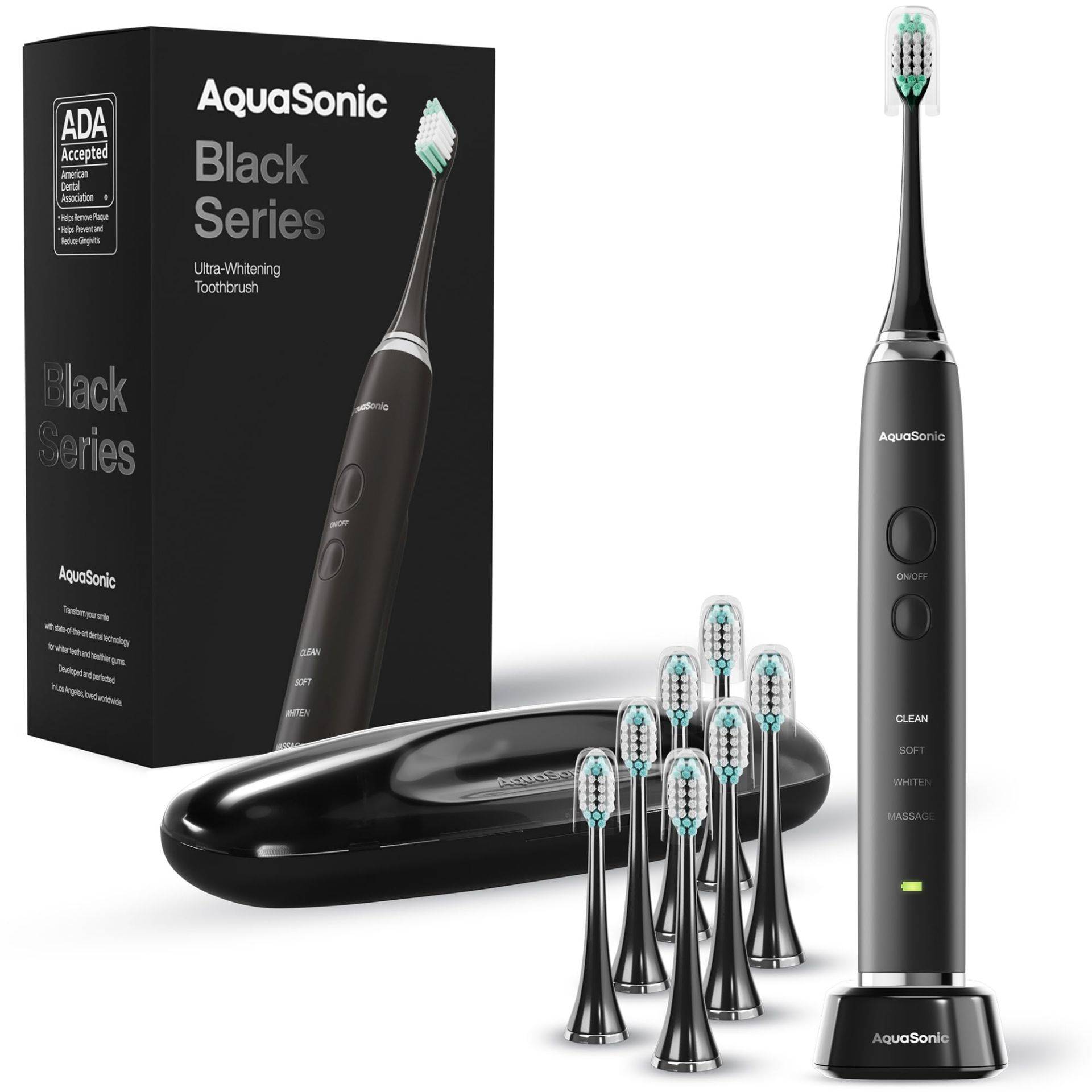RRP £36.51 Aquasonic Black Series Ultra Whitening Toothbrush ADA