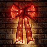 RRP £26.26 The Christmas Workshop 50cm Light Up Fabric Bows /