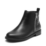 RRP £26.25 DREAM PAIRS Girls Side Zipper Low Heels Ankle Boots