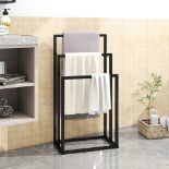 RRP £34.24 Metal Towel Bathroom Rack 3 Bars Freestanding Drying